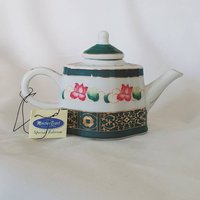 Vintage Miniatur Blumen Teekanne, Teekanne Porzellan Kunst, Ornamentale Blume von TheVintageRRobbin