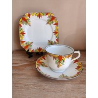 Bell China Art Deco Trio - Teetasse, Untertasse Und Teeteller. Vintage 1930Er Jahre Tasse Untertasse. Wohnkultur von TheVintageTeaShoppe