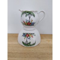 Glöckchen China Baum Und Blumen Zuckerdose Milchkännchen von TheVintageTeaShoppe