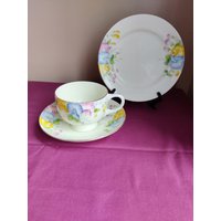 Paragon Floral Trio - Teeteller, Teetasse Und Untertasse. Wohnkultur. Beschädigt von TheVintageTeaShoppe