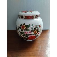 Sadler Rot Und Schwarz Floral Ginger Jar von TheVintageTeaShoppe