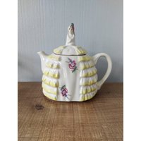 Sadler Yellow Ye Daintee Lady Blumen Teekanne, Made in England, Teekanne von TheVintageTeaShoppe