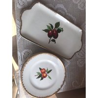 Vintage Maddock Fruit Sandwich Teller & 6 Teeteller, Servierplatte, Nachmittagstee von TheVintageTeaShoppe