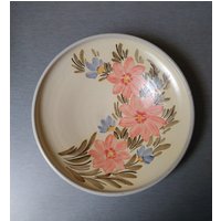 Jahrgang Handgemalte Keramik Wandteller/Wand Hängen Retro Vintage Handbemalt Platte Dekor Sanfte Blumen von TheVintageTime