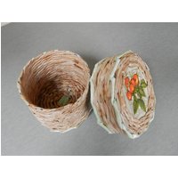 Runde Handgefertigte Box/Handgemachte Geschenk-Box Decoupage Runde Dose Zubehör von TheVintageTime