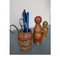 Vintage Holz-Schreibtisch-Accessoires/Holz Stifthalter Dekor Retro Büroeinrichtung Veranstalter Tisch-Accessoire von TheVintageTime