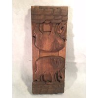 Vintage Holz Colapsable Hand Geschnitzte Verstellbare Elefant Buchstützen von TheVintageVibeandROA
