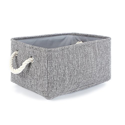TheWarmHome faltbar Leinen Lagerkästen für Home, Textil, grau, 13.8 * 9.8 * 6.7 inch von TheWarmHome