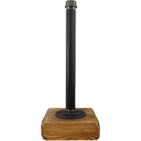 Industrial Küchenrollenhalter Mit Holzfuß | Industrieller Rohstahlrohr Stil Vintage Style von TheWesEmporium