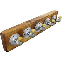 Industrial Pfeifenhaken Silber Stahl & Messing Pfeifenbeschläge - Hochwertig | Holz Inklusive Vintage Stil von TheWesEmporium
