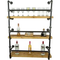 Industrieller Getränkeschrank/Regal - Altholz & Rohstahlrohr Vintage Modernes Design von TheWesEmporium