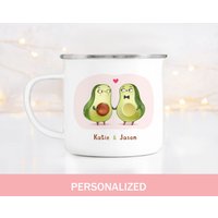 Avocado Paar Geschenk Niedliche Tasse Verlobung Seine Sies Set Süßes Freund 1. Jahrestag Für Ihn Mr Mrs Kaffee von TheWhimsyMaker