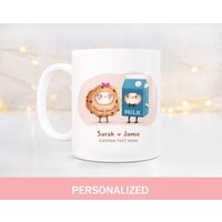 Niedliche Paar Tasse Jahrestag Geschenk Ihn Seine Hers Set Süßes Freund Mr Mrs Kaffeebecher Keks Milch Erster Mann von TheWhimsyMaker