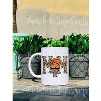 15 Oz Basketball Mom Benutzerdefinierte Tasse Basketball-Tasse Leopard-Druck-Tasse Muttertags-Tasse von TheWholeSignYards