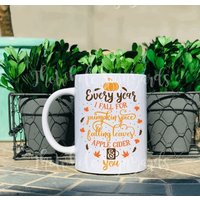 Herbst Tasse Kürbis Gewürztasse I Fall For You Apfel Apfelbecher 15Oz Falling Leaves Mug von TheWholeSignYards