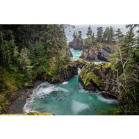 Oregon Küste Fotografie, Meeresbogen, Küstenfelsentstehung, Landschaftsfotografie, Ozean Wandkunst, Strand Druck, Wald Deko, Baum Kunstdruck von TheWideEyedYogi