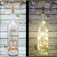 Alles Gute Zum Jubiläum-Beleuchtete Weinflaschen-Gift-Home Décor von TheWineBottleLady