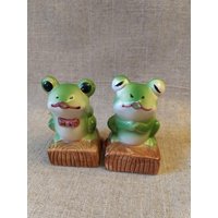 Froggy Frosch Salz - Und Pfefferstreuer Vintage 1960Er Jahre von TheWishingWardrobe