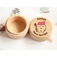 Personalisierte Rosa Zahnfee-Box Für Mädchen, Baby-Zahn-Andenken, Mädchen 1. Wackeliger Zahnbeutel, Kinder Lose Zähne, Erster Zahn Beutel/Glas von TheWoodLookGifts