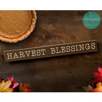 Erntesegen Holz Shelf Sitter Schild Herbst Thanksgiving Rustikales Herbstschild Dekor Ernte Tiered Tablett von TheWoodenShutterShop