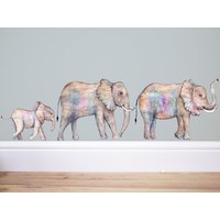 Elefantenfamilie, Elefant Aufkleber, Safari-Kinderzimmer, Baby-Elefanten, Aufkleber Elefantenfamilie, Elefant Aufkleber, Safari-Kinderzimmer, Baby-Elefanten, Aufkleber von TheWoodlandHaven