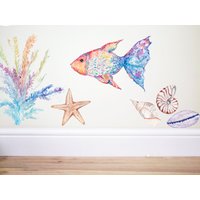Regenbogen Goldfisch, Fisch Wandtattoo, Maritim , Meerjungfrau Dekor, Meerjungfrau, Meerjungfrau, Meerjungfrau, Meerjungfrau, Meer Kunst Regenbogen Goldfisch, Fisch Wandtattoo, Maritim , Meerjungfrau Dekor, Meerjungfrau, Meerjungfrau, Meerjungfrau, Meerjungfrau, Meer Kunst von TheWoodlandHaven