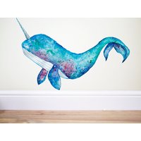 Wandtattoo Einhorn, Narwal, Wal, Narwal Deko, Kinderzimmer, Illustration, Kunst Wandtattoo Einhorn, Narwal, Wal, Narwal Deko, Kinderzimmer, Illustration, Kunst von TheWoodlandHaven