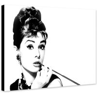 Audrey Hepburn Schwarz Weiß - Portrait Gerahmt Leinwand Foto/Poster Druck von TheWorldArtPrintCo