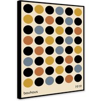 Bauhaus Farbige Kreise - Abstrakte Wandkunst Gewickelte Leinwand Fotodruck/Poster von TheWorldArtPrintCo