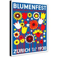 Blumenschau - Zürich Von Walter Cyliax | 1930 Vintage Art Deco Wandkunst Gewickelte Gerahmte Leinwand Foto/Poster Druck von TheWorldArtPrintCo