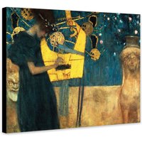 Die Musik Von Gustav Klimt | 1895 - Abstrakte Kunst Gewickelte Gerahmte Leinwand Foto/Posterdruck von TheWorldArtPrintCo