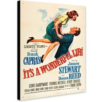 Es Ist Ein Wunderbares Leben | 1946 - Film Kunst Gewickelte Gerahmte Leinwand Foto/Poster Druck von TheWorldArtPrintCo