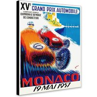 Grosser Preis Von Monaco | 1957 - Vintage Kunst Gewickelte Gerahmte Leinwand Gerollte Foto/Poster Print von TheWorldArtPrintCo
