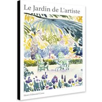 Le Jardin De L'artiste Von Henri Edmond-Cross | 1856-1910 - Aquarell Kunst Gewickelte Leinwand Foto/Poster Druck von TheWorldArtPrintCo