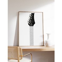 Benutzerdefinierte Gitarre Kunstdruck, Personalisierte Musik Poster, Anpassbare Geschenk, Geburtstagsgeschenk, Musikgeschenk, Hochzeitsgeschenk von TheWorldGallery