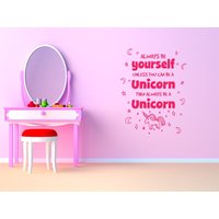 Always Be A Unicorn Wandsticker, Wandkunst Zitat, Vinyl Aufkleber, Modern Transfer, Kinderzimmer, Kinderzimmer Always Be A Unicorn Wandsticker, Wandkunst Zitat, Vinyl Aufkleber, Modern Transfer, Kinderzimmer, Kinderzimmer von TheWorldOfWallArt