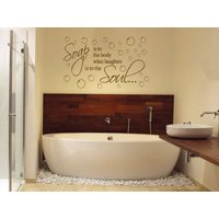 Badezimmer Wand Zitat "Seife Ist Dem Körper..." Wandbild Aufkleber, Vinyl Transfer Badezimmer Wand Zitat "Seife Ist Dem Körper..." Wandbild Aufkleber, Vinyl Transfer von TheWorldOfWallArt