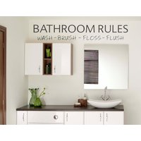 Badezimmer Regeln Wandtattoo Moderner Waschbürste, Zahnseide Flush Sticker Badezimmer Regeln Wandtattoo Moderner Waschbürste, Zahnseide Flush Sticker von TheWorldOfWallArt
