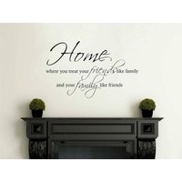 Home, Friends & Family Wandkunst Zitat, Vinyl Transfer Sticker Aufkleber, Pvc, Wohndekoration Home, Friends & Family Wandkunst Zitat, Vinyl Transfer Sticker Aufkleber, Pvc, Wohndekoration von TheWorldOfWallArt