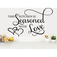 Küchenwand Zitat "Seasoned With Love" Zitat, Transfer, Selbstklebend, Dekoration Küchenwand Zitat "Seasoned With Love" Zitat, Transfer, Selbstklebend, Dekoration von TheWorldOfWallArt