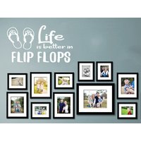 Life Is Better in Flip Flops Wandkunst Aufkleber, Moderne Transfer, Sommer Sticker Life Is Better in Flip Flops Wandkunst Aufkleber, Moderne Transfer, Sommer Sticker von TheWorldOfWallArt