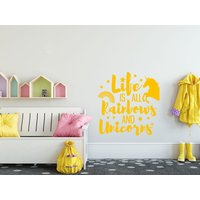 Mädchen Wand Zitat "Life Is All Rainbows... Wandbild Aufkleber, Vinyl Modern Transfer Mädchen Wand Zitat "Life Is All Rainbows... Wandbild Aufkleber, Vinyl Modern Transfer von TheWorldOfWallArt