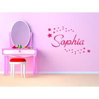 Personalisierter Name Mit Sternen Wandkunst Aufkleber, Vinyl Moderner Transfer Personalisierter Name Mit Sternen Wandkunst Aufkleber, Vinyl Moderner Transfer von TheWorldOfWallArt