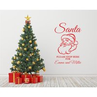 Personalisierter Weihnachtswandaufkleber "Santa Please Stop Here For." Personalisierter Weihnachtswandaufkleber "Santa Please Stop Here For." von TheWorldOfWallArt