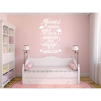 Wandspruch "Always Be Yourself...' Motivation Sticker, Vinyl Transfer, Aufkleber, Einhorn, Fantasy von TheWorldOfWallArt