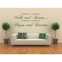 Wandspruch "Ein Haus Ist Aus Wänden Und Balken ..." Wandbild Sticker, Vinyl Aufkleber, Modern Transfer Wandspruch "Ein Haus Ist Aus Wänden Und Balken ..." Wandbild Sticker, Vinyl Aufkleber, Modern Transfer von TheWorldOfWallArt
