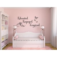 Wandspruch "Gebildet..." Aufkleber Vinyl Modern Transfer Dekor Dekoration Wand Kunst Selbstklebend von TheWorldOfWallArt