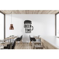 Wandtattoa "Anytime Is A Beer Time" Kunststicker Modern Decal Dekor Transfer Vinyl Dekoration Kunstwerk von TheWorldOfWallArt