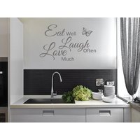 Wandtattoa Küche "Eat, Laugh, Love" Wanddeko, Vinyl Aufkleber, Transfer Wandtattoa Küche "Eat, Laugh, Love" Wanddeko, Vinyl Aufkleber, Transfer von TheWorldOfWallArt