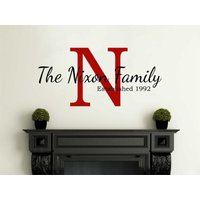 Zweifarbige Familienname Wandkunst, Moderne Transferfolie, Pvc Aufkleber, Wandspruch von TheWorldOfWallArt